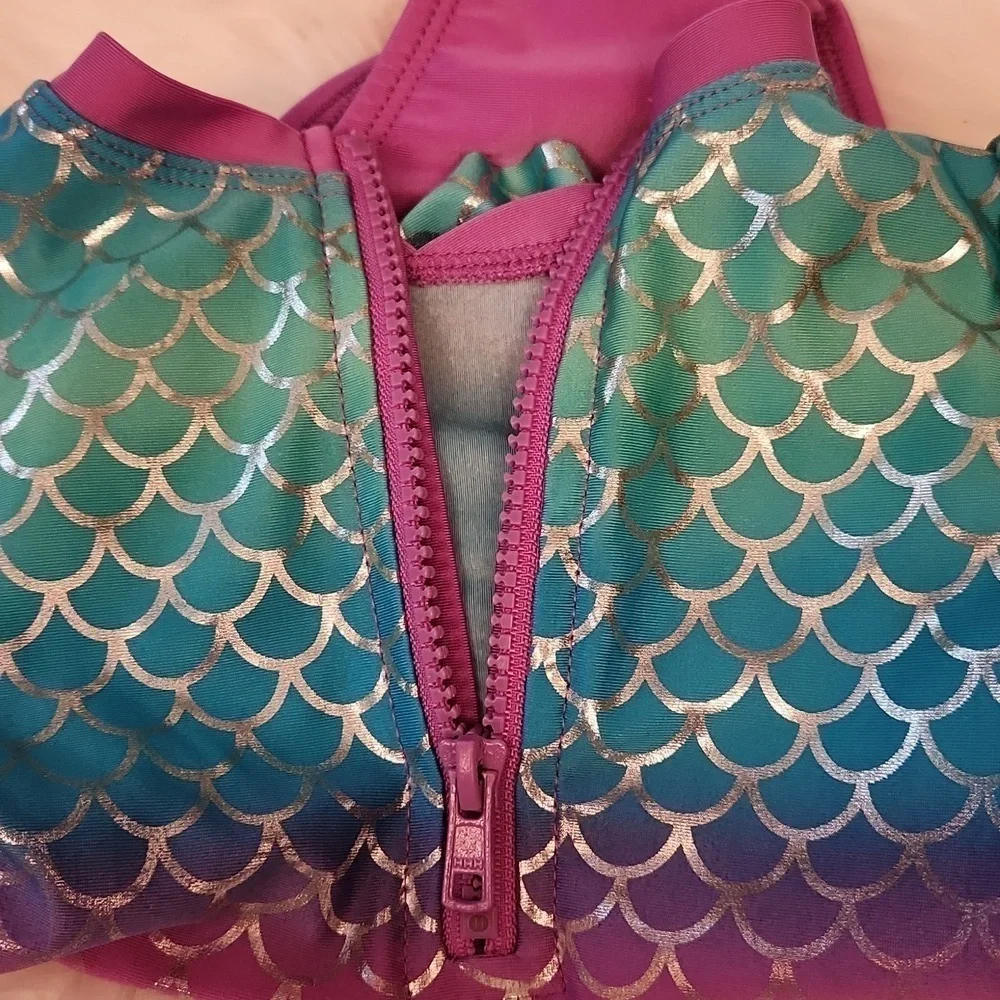 Cat & Jack Metallic Mermaid One Piece Swimsuit 18M